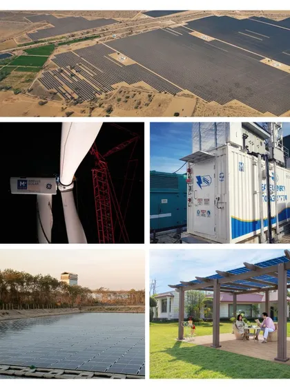 Our vision for a sustainable future is brought to life through our diverse portfolio of projects. This collage showcases our capabilities in action, from large-scale solar farms and wind turbines to our innovative floating solar installations and on-site distributed green hydrogen units.