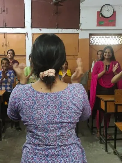 Our fellows lead a workshop at DCCW Seemapuri, creating a circle of trust and happiness. The smiles on the children's faces show the positive impact of these sessions.