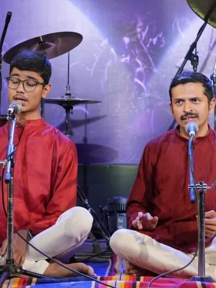 A beautiful moment of shared performance between guru and shishya, student Animesh and Guru Bhargav Sir.