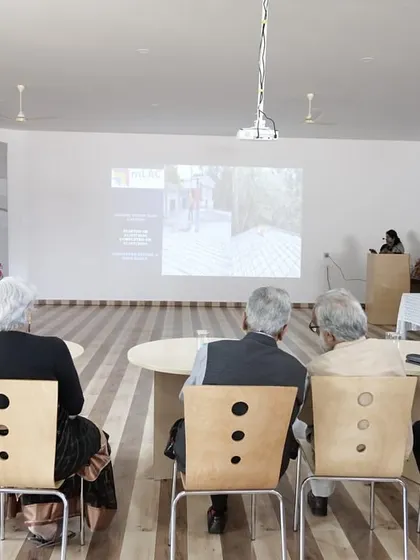 Presenting our project journey to the jury and faculty at the inauguration of the renovated student lounge and classrooms. It was a privilege to be part of this transformative project.