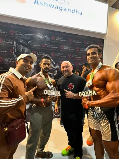 Standing with the legendary coach Hany Rambod and my Olympia-winning athletes. Being recognized among the best in the world is a testament to the world-class preparation my team provides.