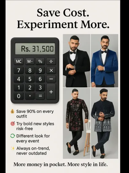 Here's the math that will change your life. By renting, you save 90% on every outfit, letting you try bold new styles for every event. That's more money in your pocket and more style in your life.