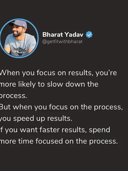 The key to progress isn't focusing on the results, but on the process. When you focus on consistently executing the daily habits, the results will follow.