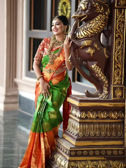 A professional shoot for a jewelry brand featuring my hairstyling and saree draping. This shows my work in a commercial and editorial context.