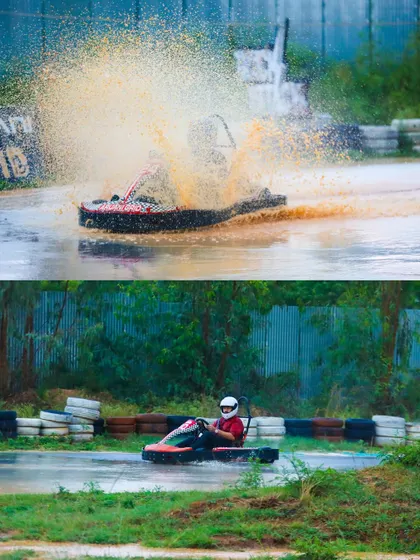 Think a little rain stops the fun? Think again. Hitting the track when it's wet is a whole different level of thrill, testing your skill with every slide and drift.