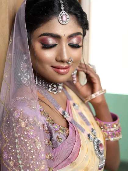 A dreamy, ethereal look created for our pro batch students, featuring pastel eyeshadows and a soft, romantic feel.