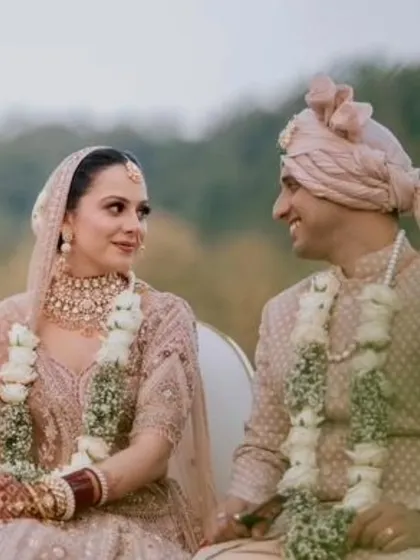The look of love. The bride's makeup is soft and romantic, perfectly capturing the mood of this special moment.