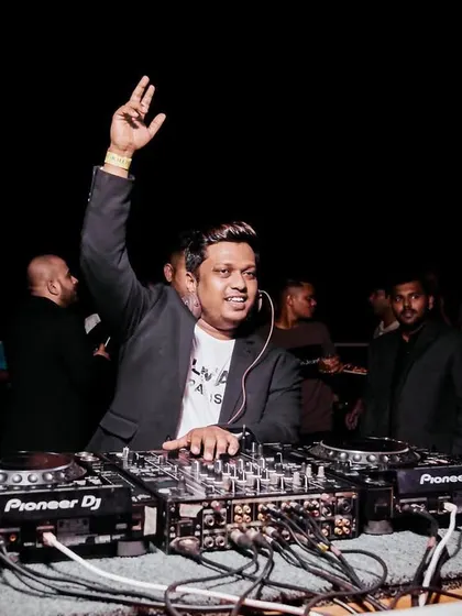 A shot from a private party. Whether it's a birthday, anniversary, or a wedding reception, I can set up my gear and bring the club experience to your event.