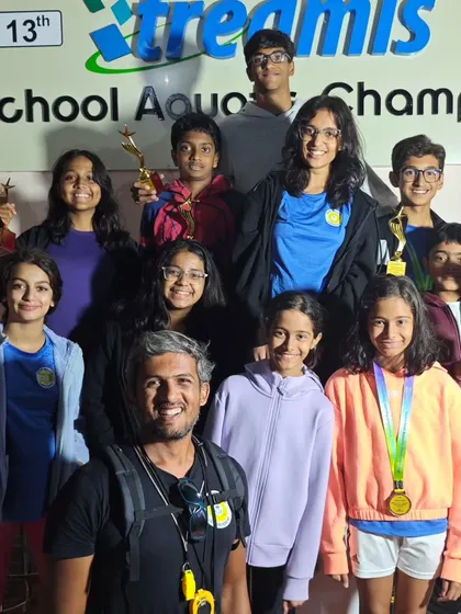 Our individual champions and medalists from a recent inter-school event. We had 6 individual champions across different age groups, a testament to their hard work and the dedication of our coaches.