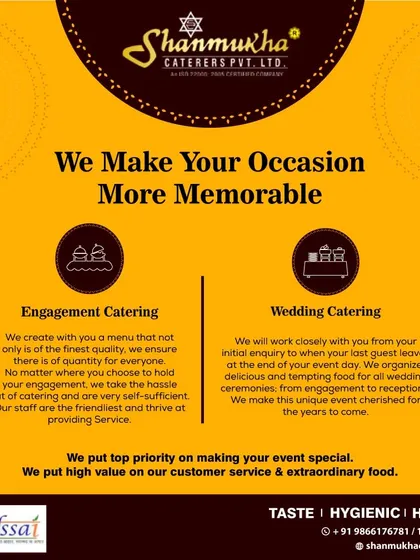 We create menus of the finest quality for engagement and wedding catering, taking the hassle out of your special day with our self-sufficient and friendly service.