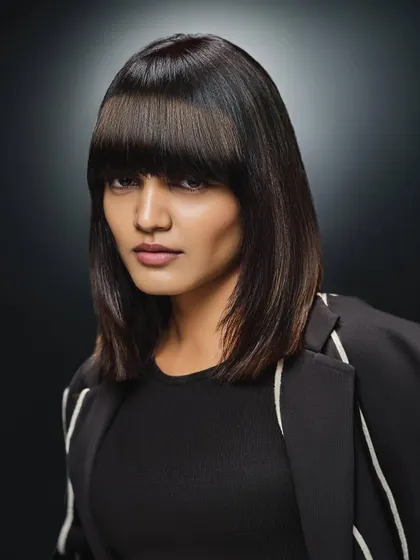 For the "Beatniks" trend by Schwarzkopf, I created a makeup look to match the edgy, sharp haircut. The look is clean and defined, with a focus on flawless skin and a neutral palette.