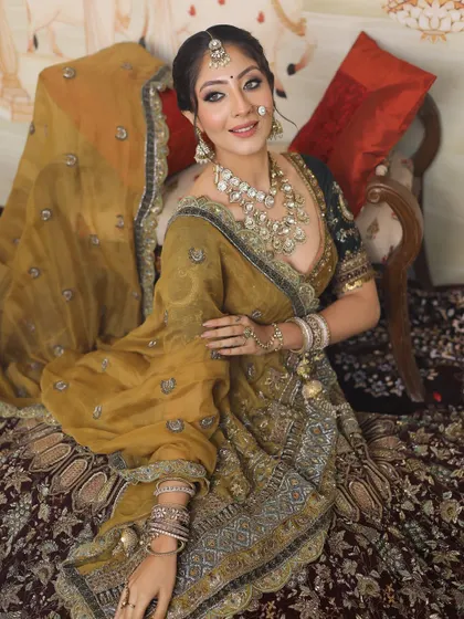 A happy and smiling bride, looking absolutely radiant on her special day.