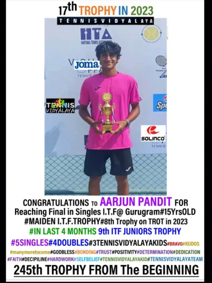 Reaching the final of a maiden ITF event in Gurgaon at just 15 years old. This was a significant breakthrough moment in his junior career.