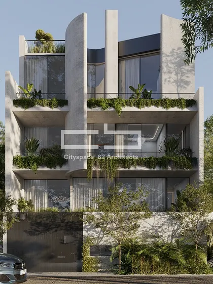 Nestled amidst nature, this modern masterpiece offers a respite from urban life. The structure's curves juxtapose its volumetric design for a mesmerizing aesthetic, while private balconies ensure a luxurious and serene living experience.