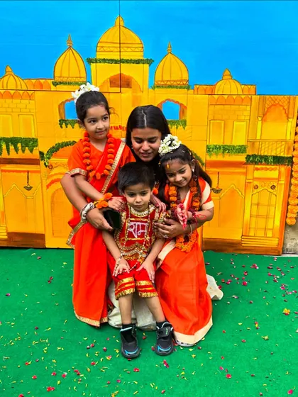 A sweet moment with some of our Little Movers dressed in costume. We are so grateful for the love and joy our students bring to every class.