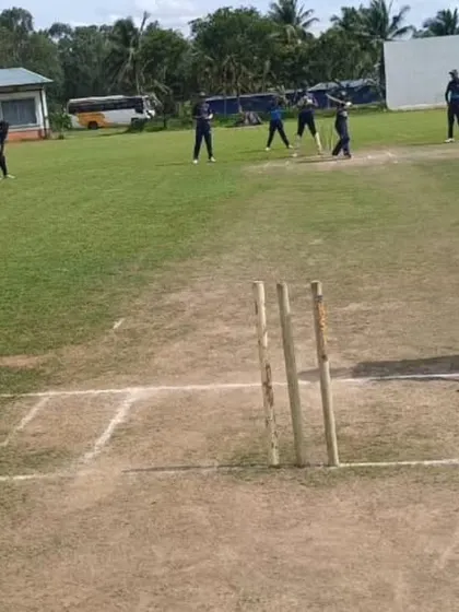 A view from behind the stumps during our match against the Sri Lankan U-15 team.
