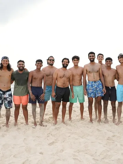 Team bonding and recovery at the beach. While the work is serious, building camaraderie is a key part of our camp philosophy.