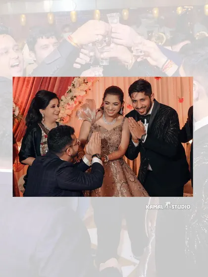 A comprehensive look at an engagement party, from the bride's solo portraits to the couple's dance, cake cutting, and celebration with friends.
