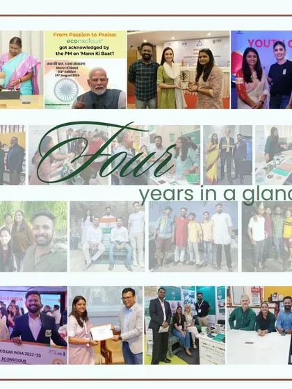 A look back at four years of Econscious. This collage captures some of our most memorable moments, from receiving awards to being acknowledged by the Prime Minister on 'Mann Ki Baat'.