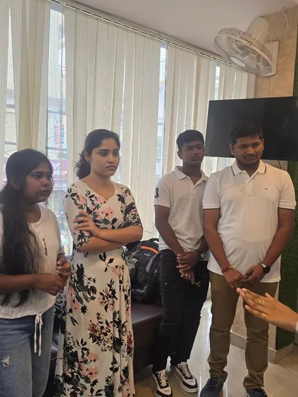 A group of our students listening intently during an Independence Day activity. We use national celebrations as an opportunity for learning and community bonding.