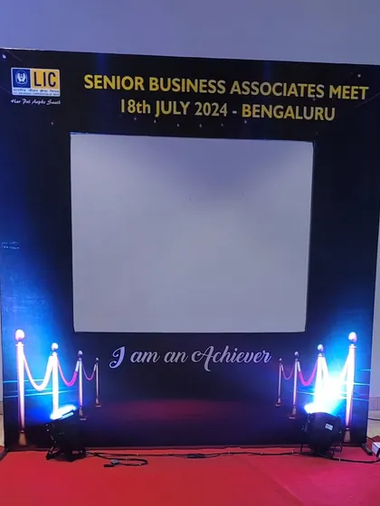 An interactive photo booth we created for the LIC Senior Business Associates Meet. The "I am an Achiever" theme added a fun, celebratory element to the corporate event.