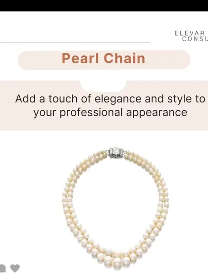 A classic pearl chain adds a touch of timeless elegance and style to your professional appearance, perfect for important meetings or presentations.