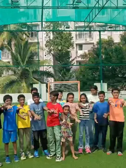 The simple joys of playing together! A happy group of kids enjoying the games at one of our turf parties.