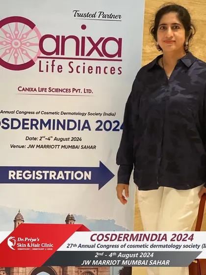 Another photo from the 27th Annual Congress of the Cosmetic Dermatology Society, COSDERMINDIA 2024. My goal is to continually go beyond boundaries in cosmetic dermatology.