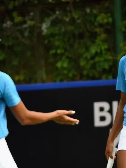 Making my debut for India in the Billie Jean King Cup. Here I am playing doubles, fighting for every point with my partner. The experience of competing alongside the best in the country was unforgettable.