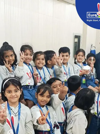 All smiles after a successful dentist visit. We teach children that visiting the dentist can be a positive experience, and this group photo shows they are proud to have learned about keeping their teeth healthy.