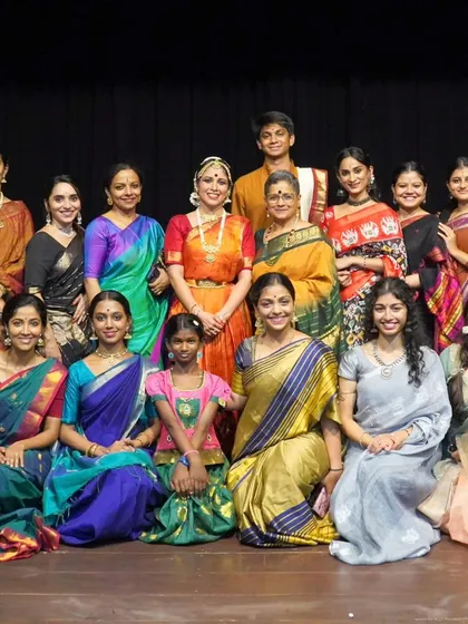 My student Ambili Krishnan with her proud Ambalam family after her performance. The support of the community is essential for every artist's journey.