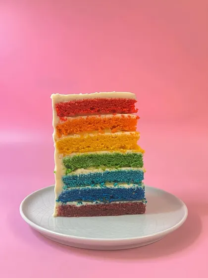 How do I tell you how much I love this rainbow cake? I made four boxes and took one home for myself. It’s just that good.