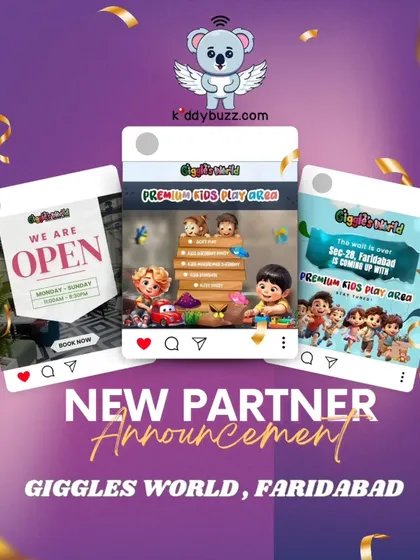 Announcing our partnership with Giggles World in Faridabad! This premium kids' play area is perfect for birthday parties and kitty events, offering unlimited fun in a safe environment.
