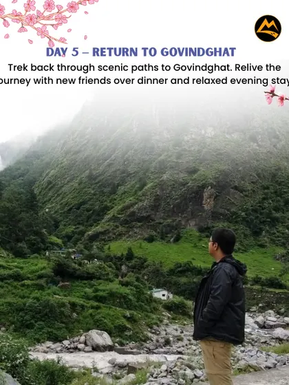 Day 5: We trek back to Govindghat, reliving the journey with new friends over dinner and a relaxed evening stay.