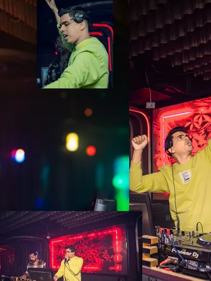 Another collage capturing the energy and movement of a live set.