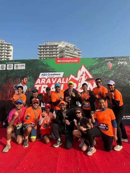 The GRR team celebrating at the finish line of the Aravali Trail Run. Another successful race day for the tribe.