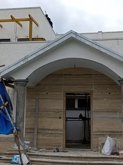 This is a new East-facing bungalow I helped design. I identified and suggested rectifications for several defects, such as a slight tilt making the door South-East facing and an anti-clockwise staircase, ensuring the home's energy remains positive.