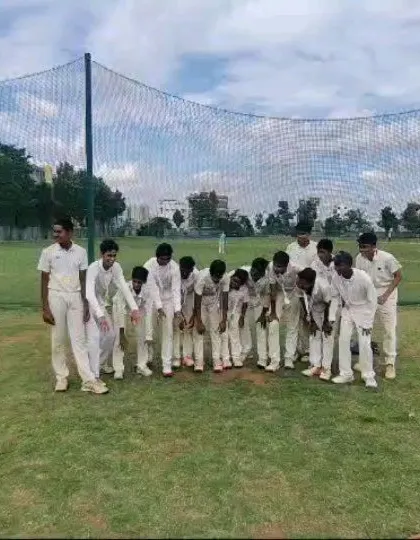 The team takes a bow. A gesture of respect and celebration after a successful tournament run.