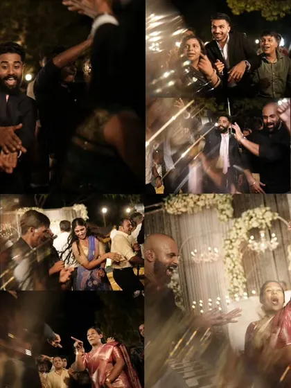 A collage of pure, unadulterated joy from Roshan and Ria's reception. These moments, filled with dancing, laughter, and sparklers, are what a great celebration is all about. My job is to create the perfect setting for this magic to happen.