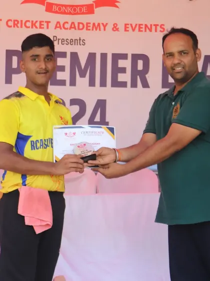 A proud moment for a player from the RCA Super Kings.