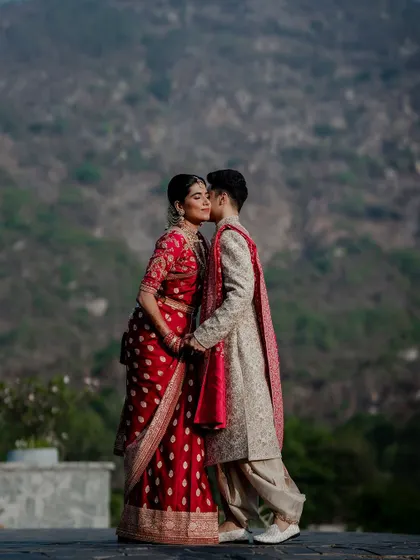 A series of romantic and grand portraits from a destination wedding at Amitarasa. We specialize in capturing the epic scale of such venues while keeping the focus on the couple's intimate story.