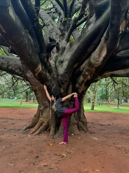 A beautiful morning in Cubbon Park, finding my dancer pose under the shade of a magnificent old tree. This park is one of my favorite places in Bengaluru for an impromptu yoga session.
