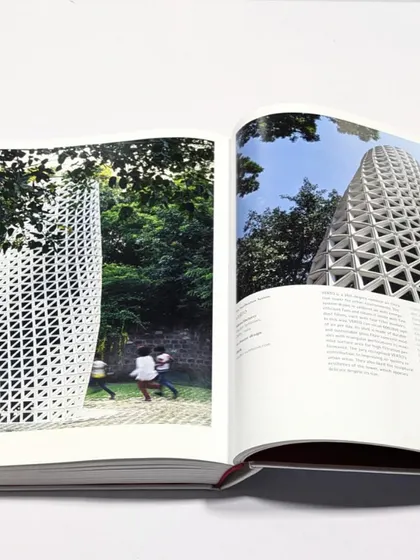 A look inside the Red Dot Design Yearbook, where the VERTO tower is profiled. The feature details its design process and its function as a solution for urban air pollution.