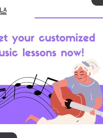 A graphic advertising customized one on one music lessons. These sessions are tailored to your preference, comfort, and pace.
