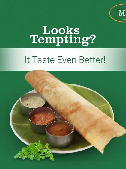 Our classic paper-thin dosa, rolled and ready to be enjoyed. It looks tempting, but I promise it tastes even better, especially with our trio of chutneys.