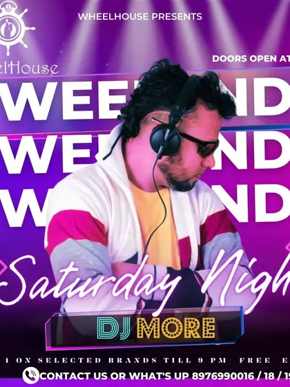 Advertising a weekend party at Wheelhouse. My gigs often come with special offers, making for an even better night out.