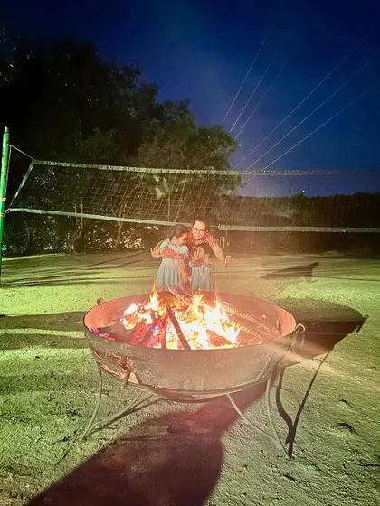 The bonfire pit is a central gathering spot in the evenings, perfect for winding down and connecting with fellow guests.