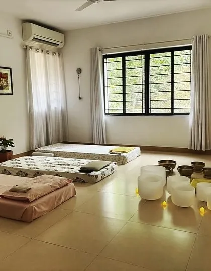 The peaceful interior of a wellness studio founded by one of our alumni. We provide comprehensive support and mentorship to ensure our graduates have the tools they need to thrive as studio owners.