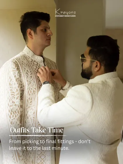 Outfits take time. Our planning tips emphasize the importance of not leaving your wedding shopping to the last minute.
