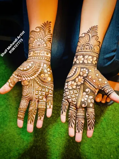 Another clear shot of the 'Jaffer' mehandi design.